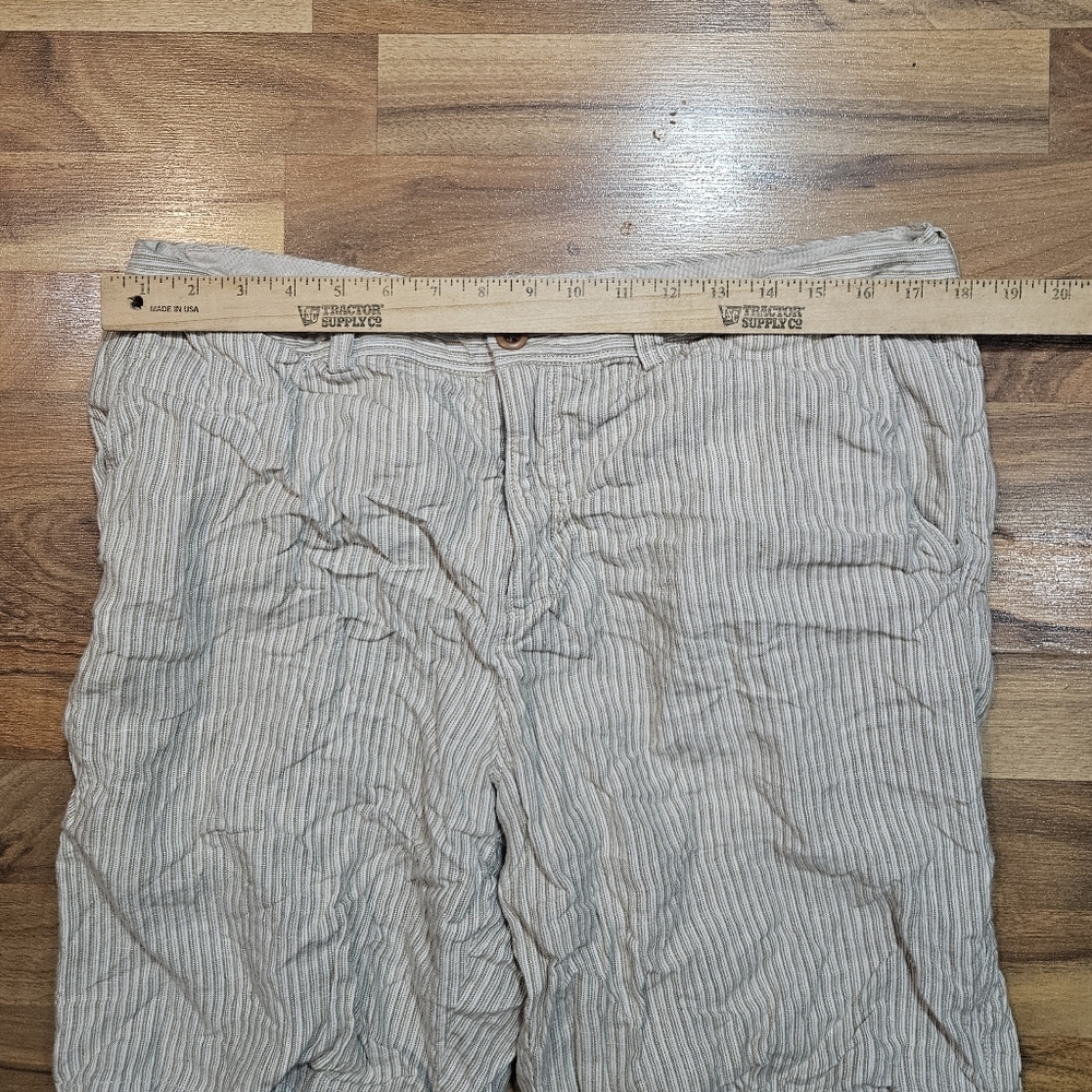 Tommy Bahama Men's 100% Linen Flat Front Shorts Brown White Striped Size 36 - Picture 4 of 7